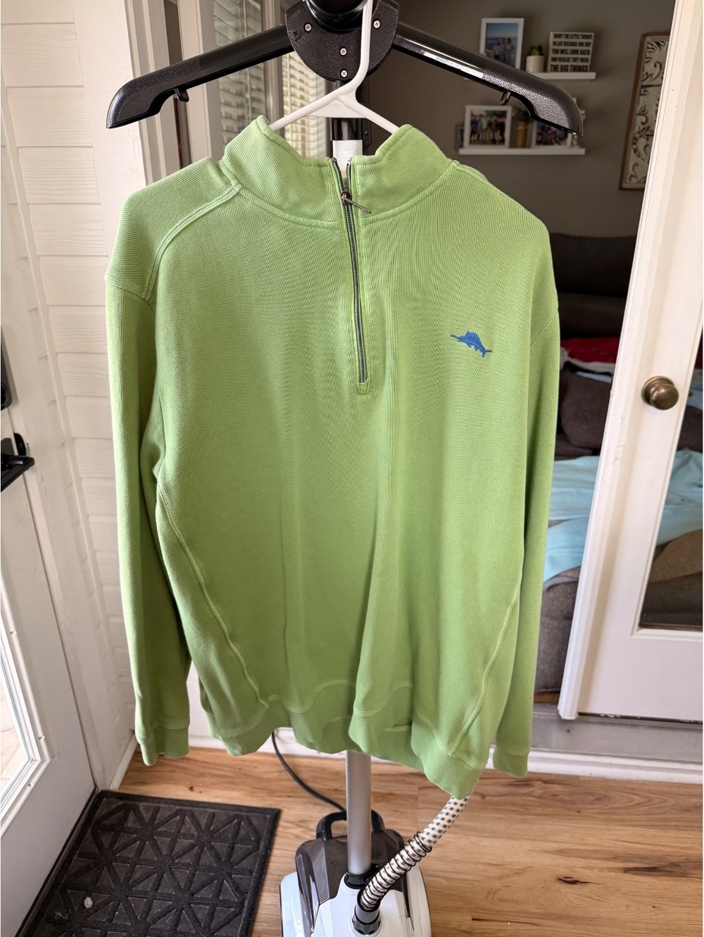 Tommy Bahama green quarter-zip pullover